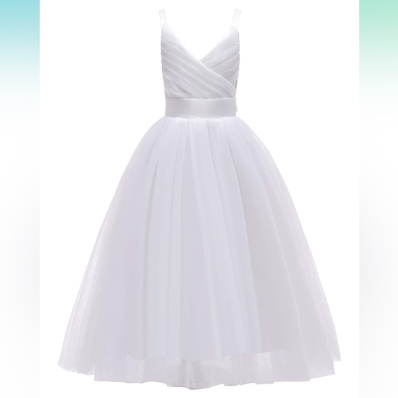 Glamorise Other - New Flower Girls Spaghetti Strap Tulle Dress Long A Line Pageant Princess Gown